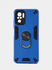 Синий чехол Xiaomi Redmi Note 10 4G/Note 10S/Poco M5S противоударный, с подставкой кольцом