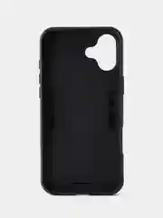 Черный чехол противоударный iPhone 16 Plus (Айфон 16 Плюс), с металлической подставкой кольцом