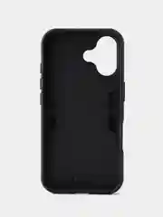 Черный чехол противоударный iPhone 16 (Айфон 16), с металлической подставкой кольцом