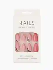 Коралловый накладные ногти с дизайном
