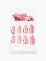 Коралловый накладные ногти с дизайном