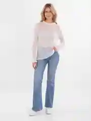 Белый лонгслив трикотажный прозрачный, сетка