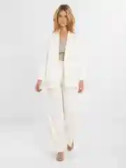 Белый костюм SK BRAND, классический, с перьями, женский