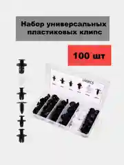 Набор универсальных пластиковых клипс и пистонов для автомобилей, 100 штук