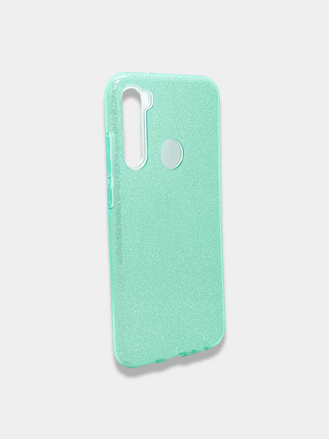 Бирюзовый чехол c блёстками для Xiaomi Redmi Note 8, Note 8 2021 накладка блестящая