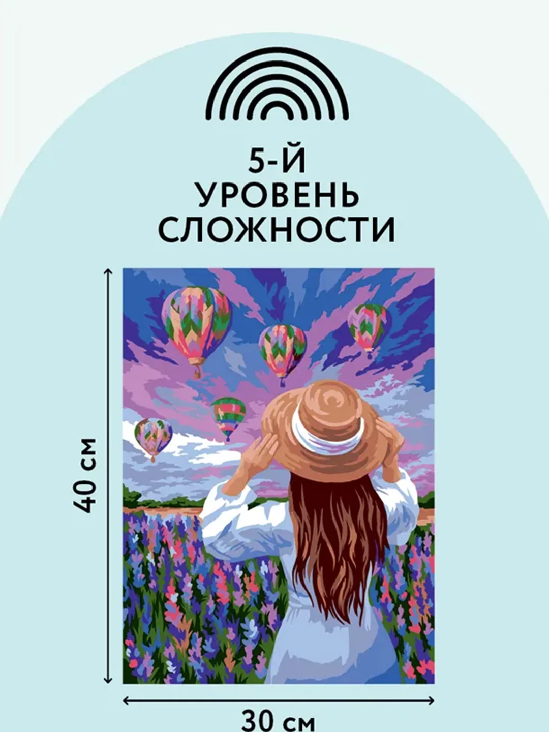 Картина по номерам на картоне Три совы "Воздушные шары", с красками и кистями, 30х40 см