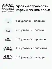 Картина по номерам на холсте Три совы "Солнечный город", с красками и кистями, 30х40 см