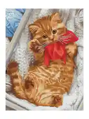 Алмазная мозаика Три совы "Милый котенок", холст на деревянном подрамнике, 40х50 см