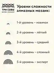 Алмазная мозаика Три совы "Розы", холст, картонная коробка с пластиковой ручкой, 30х40 см