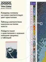 Алмазная мозаика Три совы "Розы", холст, картонная коробка с пластиковой ручкой, 30х40 см