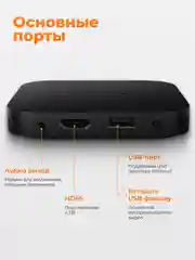 Черный tv-приставка для телевизора Xiaomi Mi Box S 2nd Gen 4K MDZ-28-AA EU