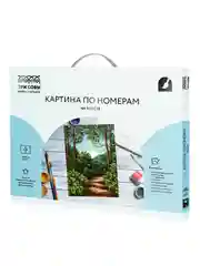 Картина по номерам на холсте Три совы "Лесная тропа", с красками и кистями, 40х50 см