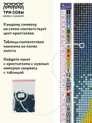 Алмазная мозаика Три совы "Зима", холст, картонная коробка с пластиковой ручкой, 40х50 см