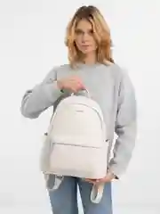 Молочный рюкзак женский, кожаный