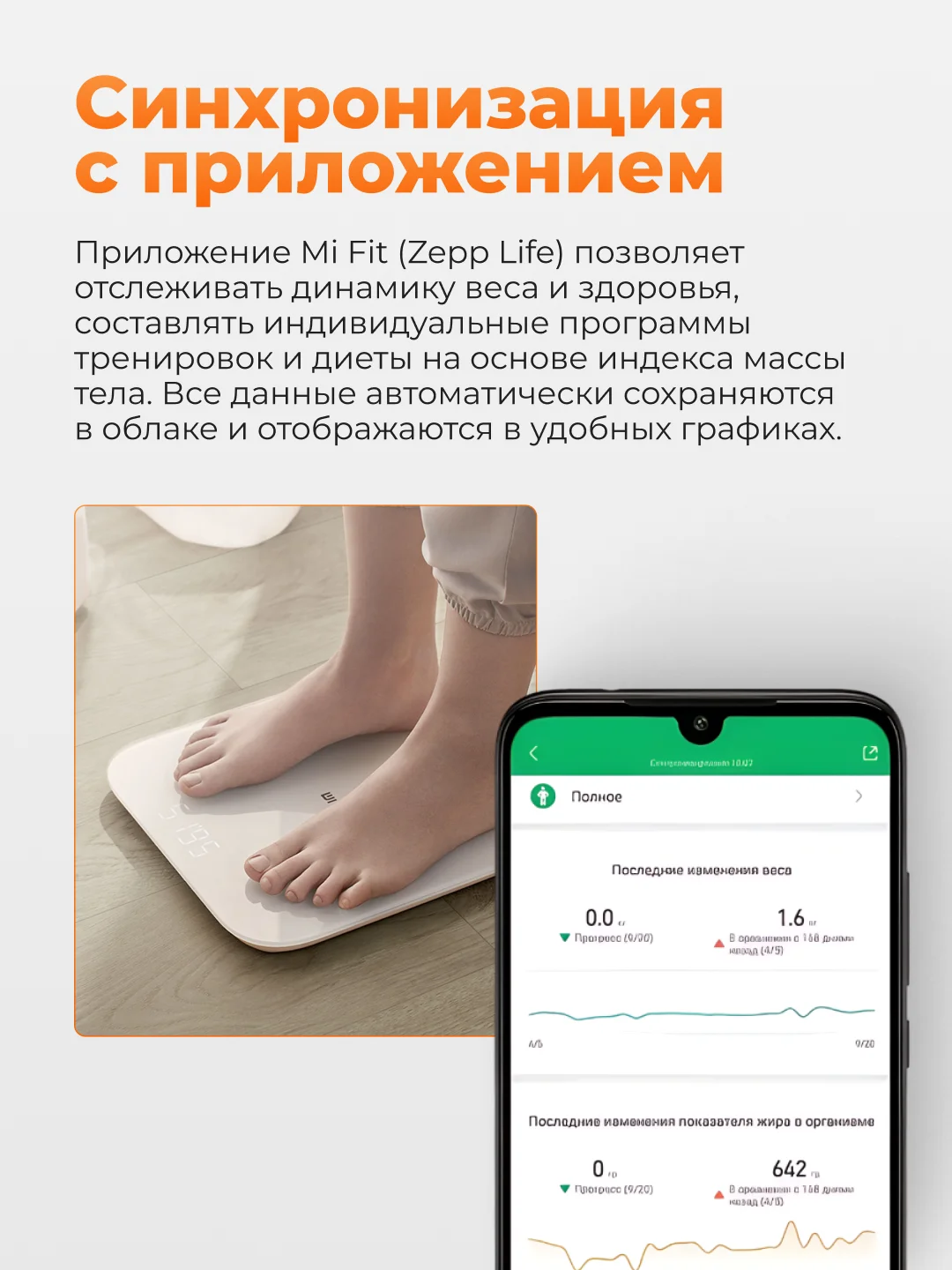 Умные весы без датчиков Xiaomi Mi Smart Scale 2, XMTZC04HM