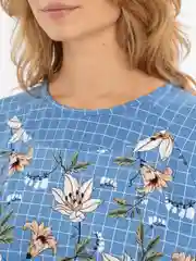 526 Туника (Голубой/белый/клетка)