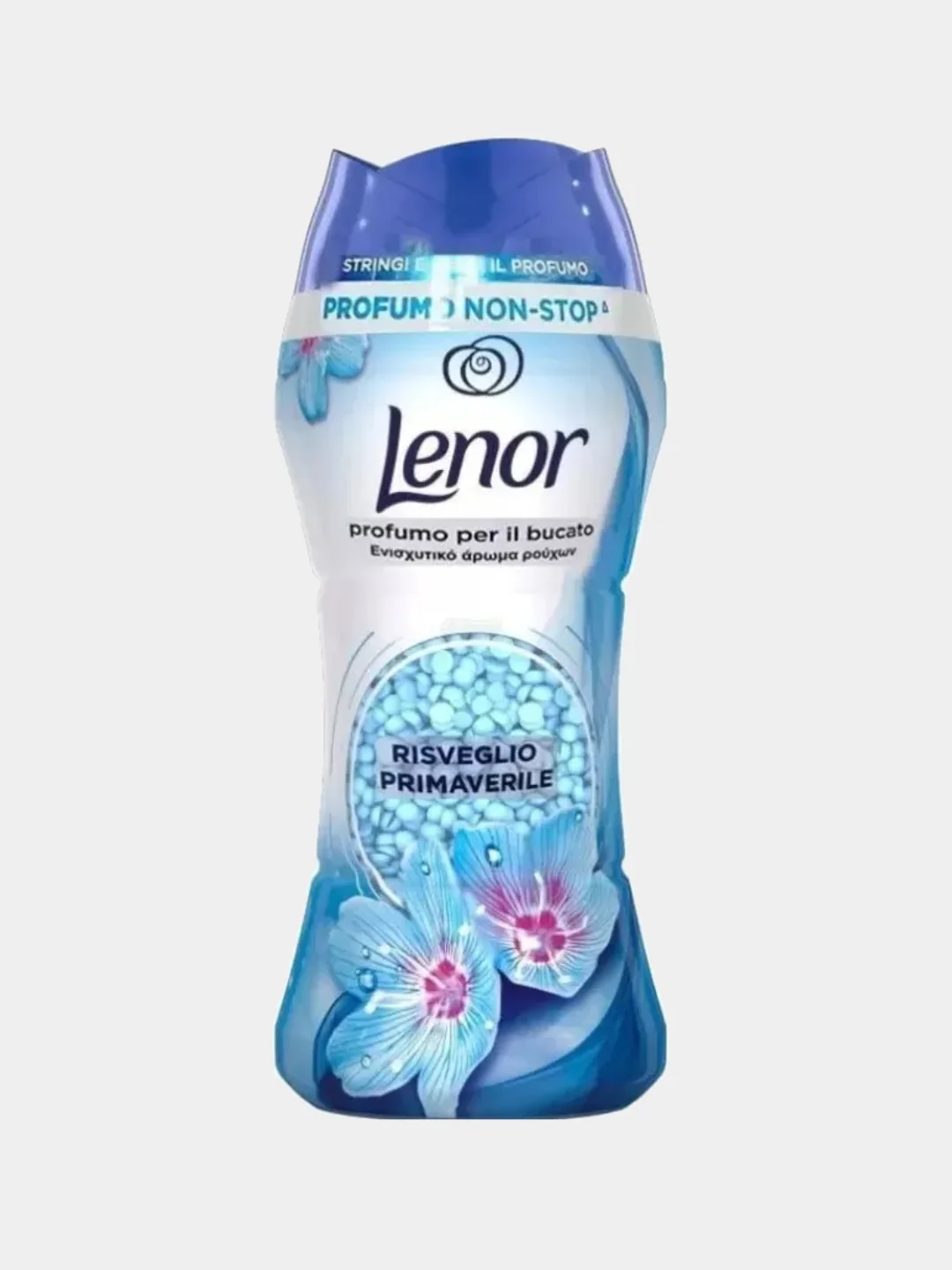 Голубой кондиционер для белья в гранулах 210 г, LENOR Алый жасмин, Пробуждение, Золото ванили