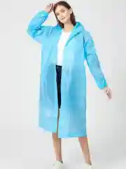 Синий дождевик многоразовый с капюшоном, накидка от дождя