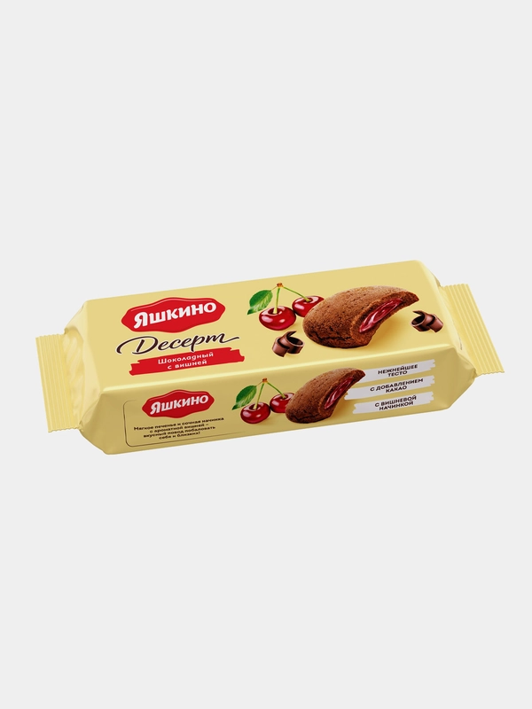 Печенье сдобное Яшкино "Десерт", шоколадный с вишней, 165 г