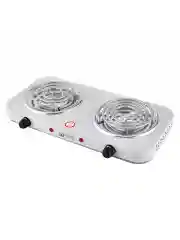 Серый металлик плитка электрическая настольная HOME ELEMENT HE-HP721B, 2 конфорки, d14, белый