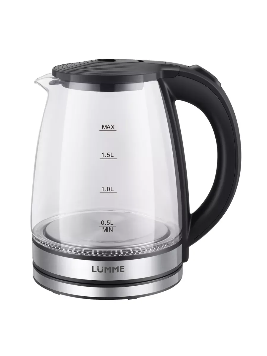 Черный электрический чайник LU-KT4116A 1800W, объем- 2л. черный