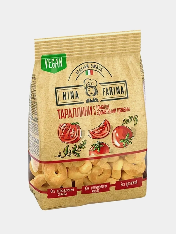 Тараллини с томатом и ароматными травами NINA FARINA, 180 г