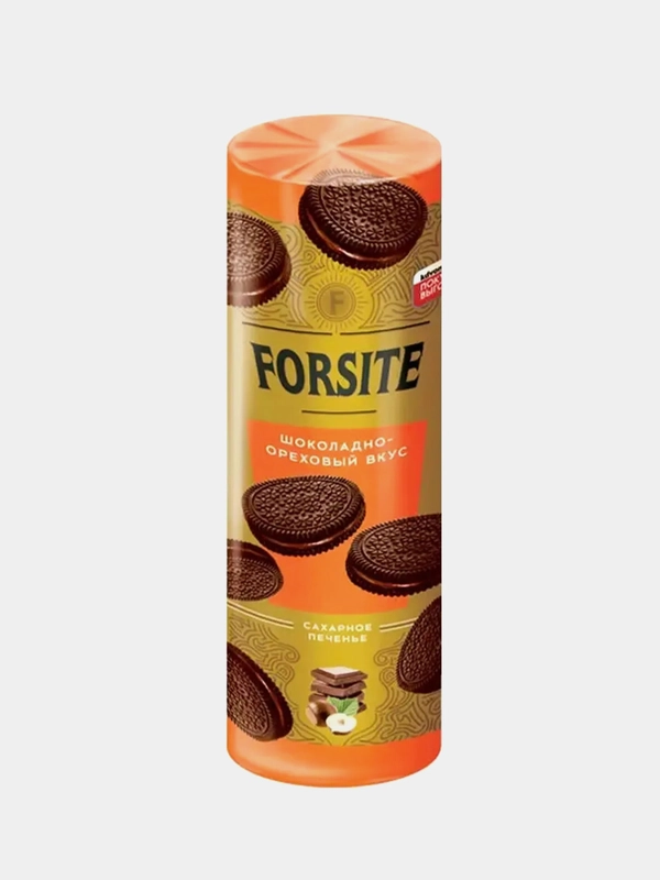 Печенье-сэндвич Яшкино Forsite, с шоколадно-ореховым вкусом, 220 г