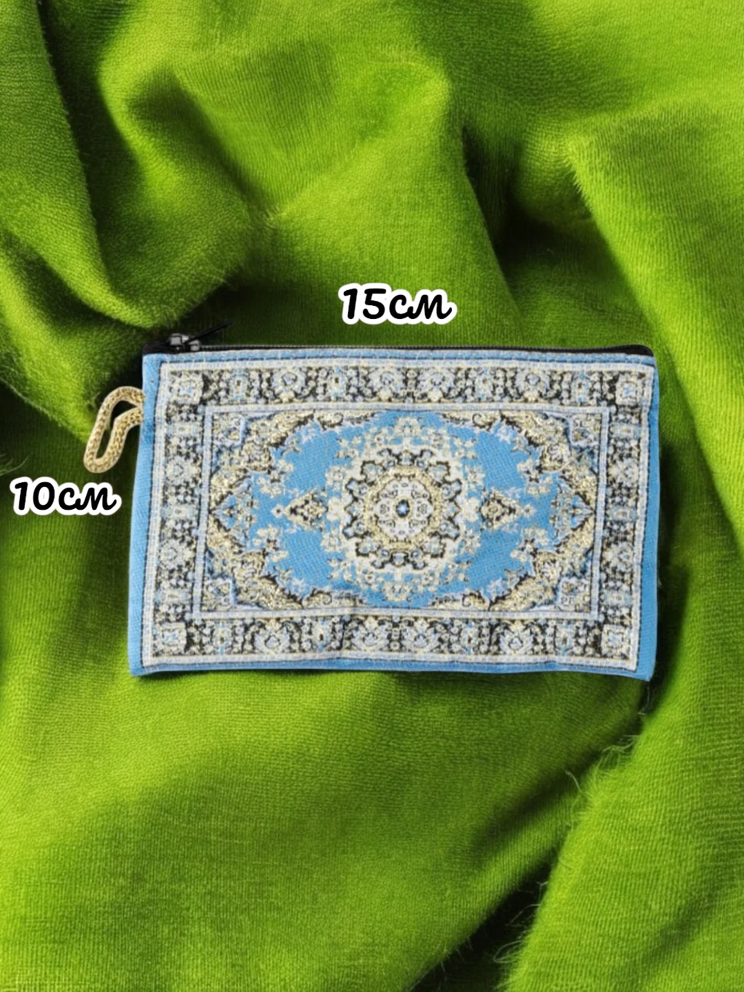 Небесно-голубой кошелек женский, монетница, текстильная