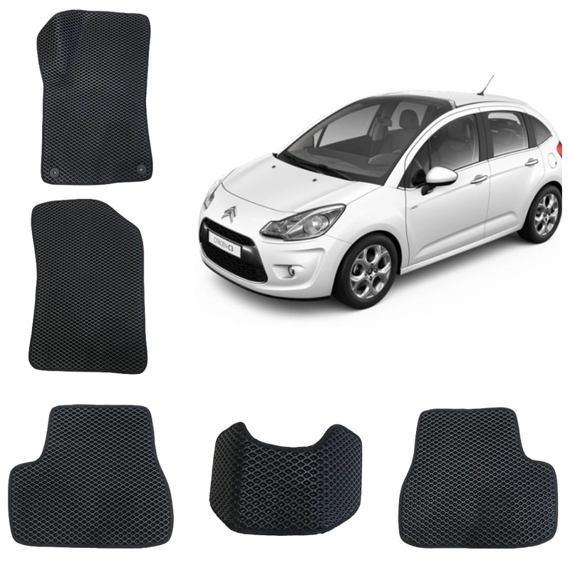 Автомобильные 3-D коврики EVA для Citroen C3 (2) / Ситроен Ц3 (2)