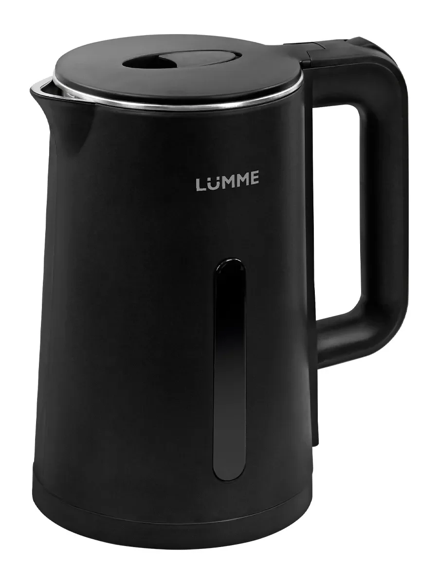 Черный чайник электрический металлический LUMME LU-KT4111A эффект термоса, чёрный