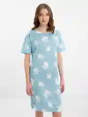 Голубой домашняя женская туника, сорочка