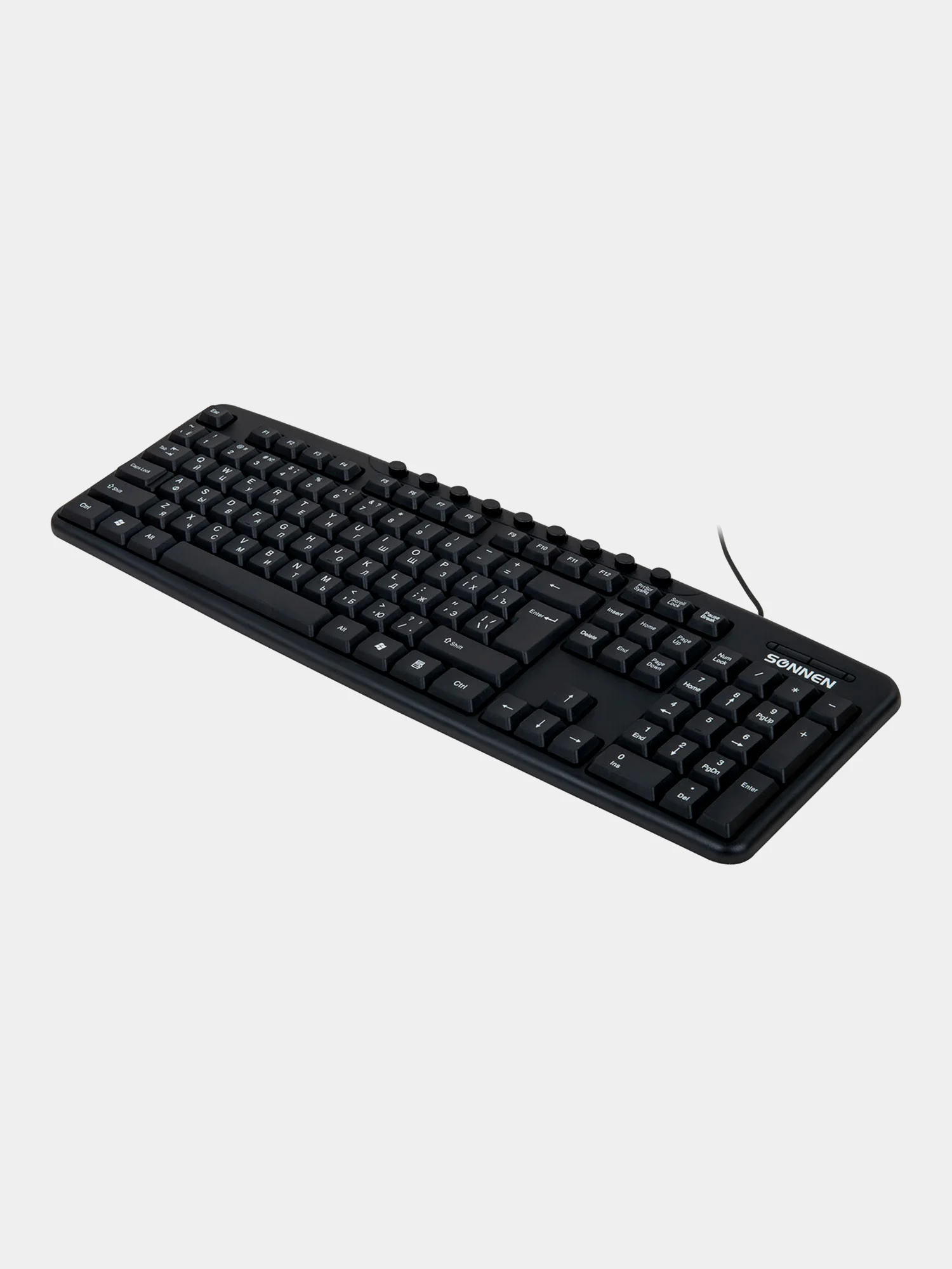 Клавиатура проводная SONNEN KB-8137, USB, 104 клавиши+9 доп,мультимедийная,черная, 512652