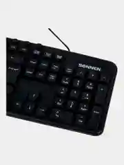 Клавиатура проводная SONNEN KB-8137, USB, 104 клавиши+9 доп,мультимедийная,черная, 512652