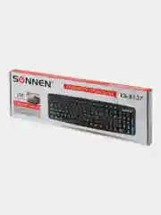 Клавиатура проводная SONNEN KB-8137, USB, 104 клавиши+9 доп,мультимедийная,черная, 512652