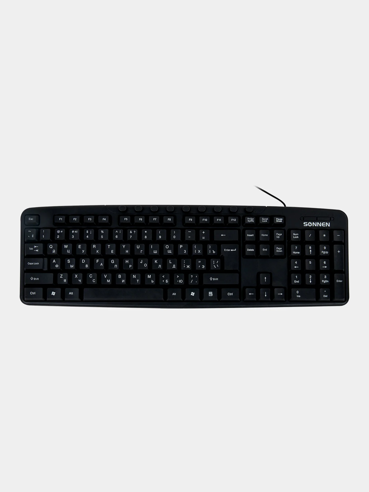 Клавиатура проводная SONNEN KB-8137, USB, 104 клавиши+9 доп,мультимедийная,черная, 512652
