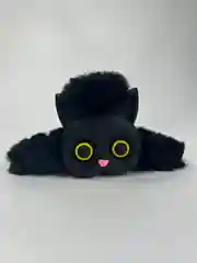 Желтый заколка крабик котик черная меховая