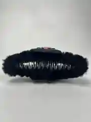Желтый заколка крабик котик черная меховая