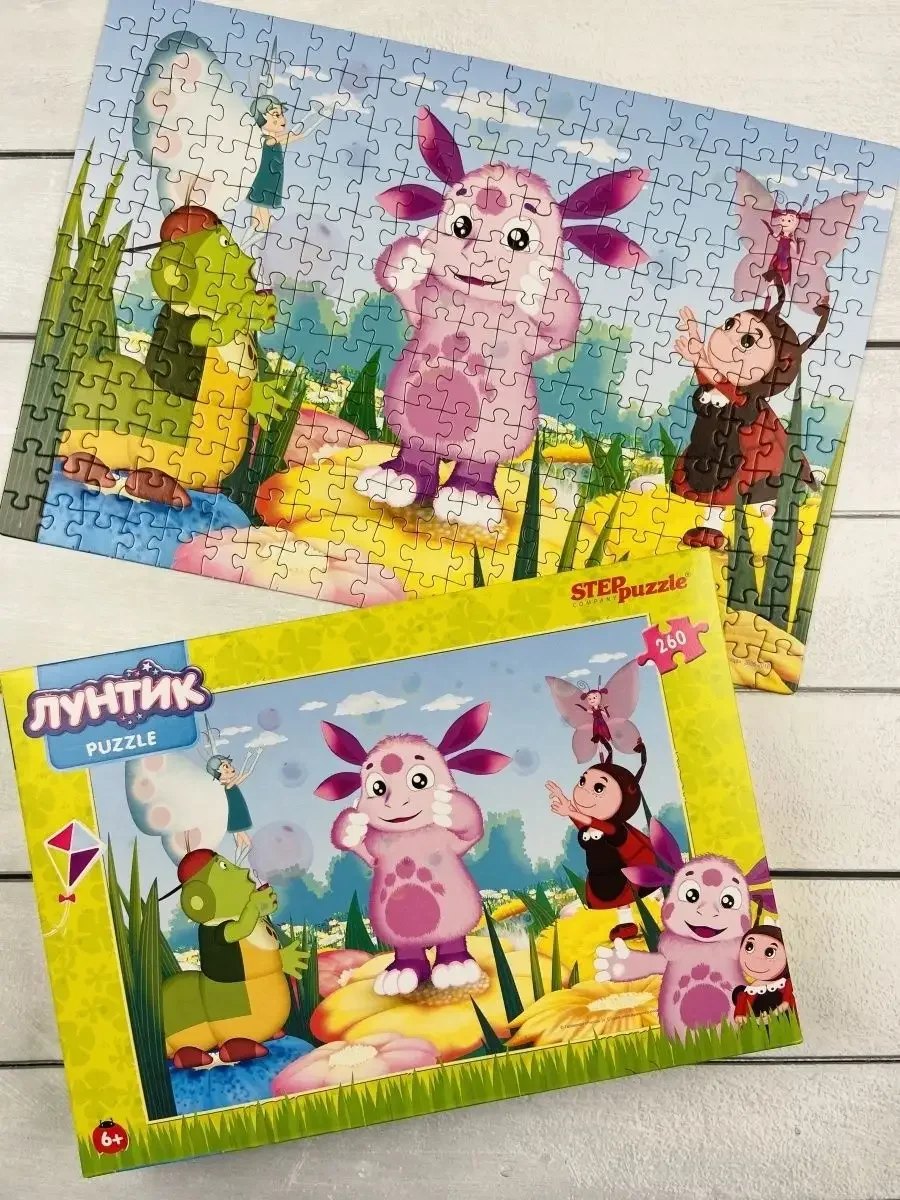 Пазл картонный Лунтик 260 Мозаика Игра Мила Кузя Мультгерои
