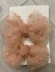 ЗАКОЛКИ С БАНТОМ, ПУДРОВЫЕ, С НЕЖНЫМИ БЛЕСТКАМИ, НАБОР ИЗ 2 ШТУК