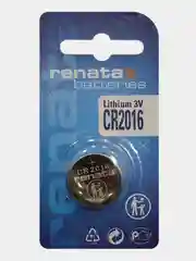 Батарейка Renata CR2016 (CR/BR2016), 3V, 80 mAh, Китай, 1 штука в блистере