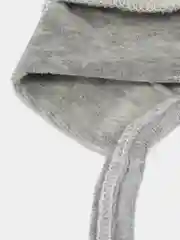 Серый шапочка чепчик для малышей на завязках, утеплённая, велюр