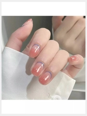 Накладные ногти короткие с дизайном форма Квадрат