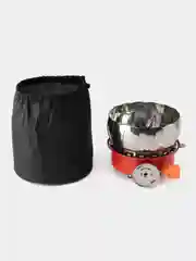 Плитка газовая туристическая с ветрозащитой/ Портативная газовая плитка походная
