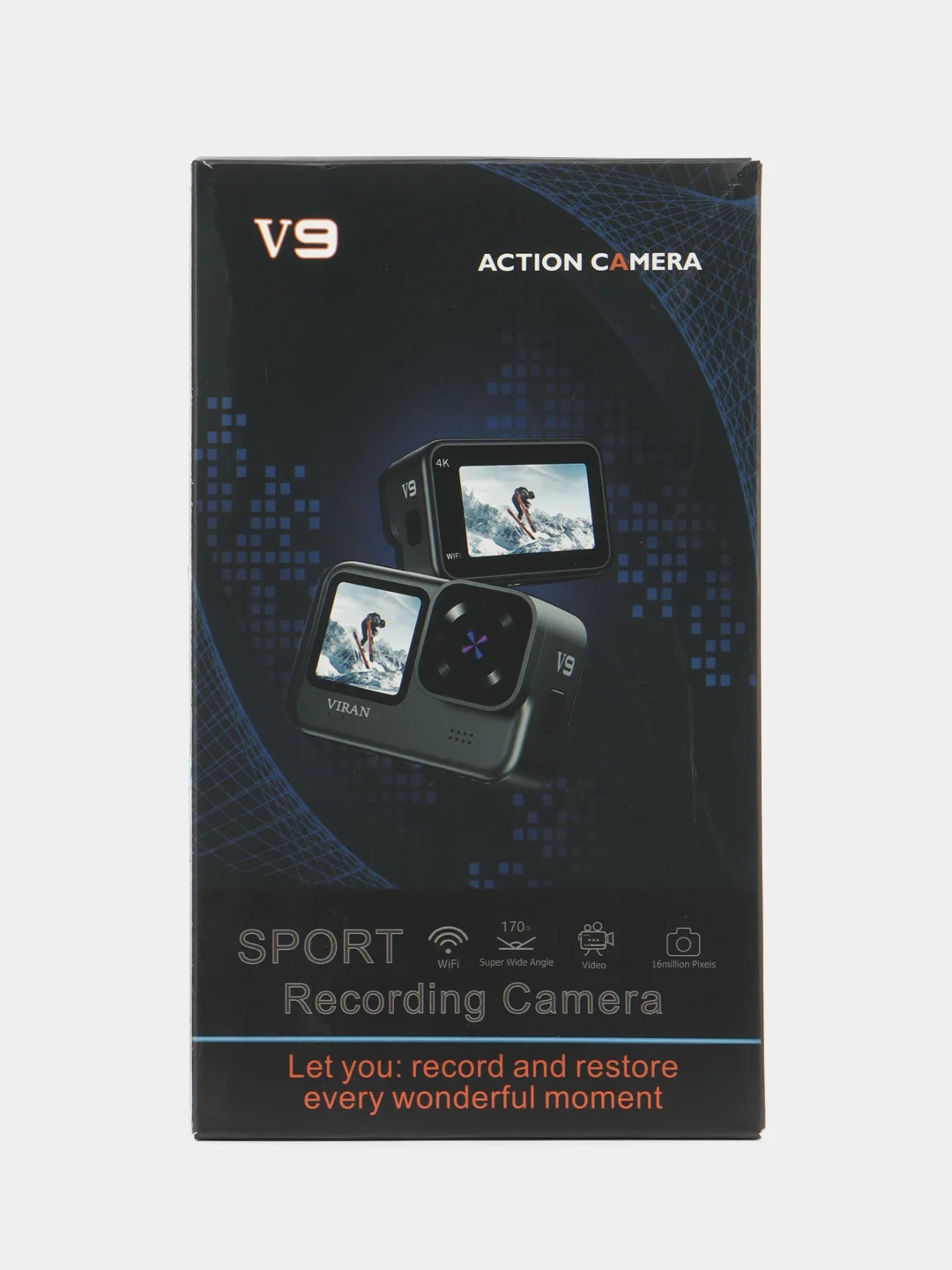 Экшн камера V9, водонепроницаемая экшен камера 4k