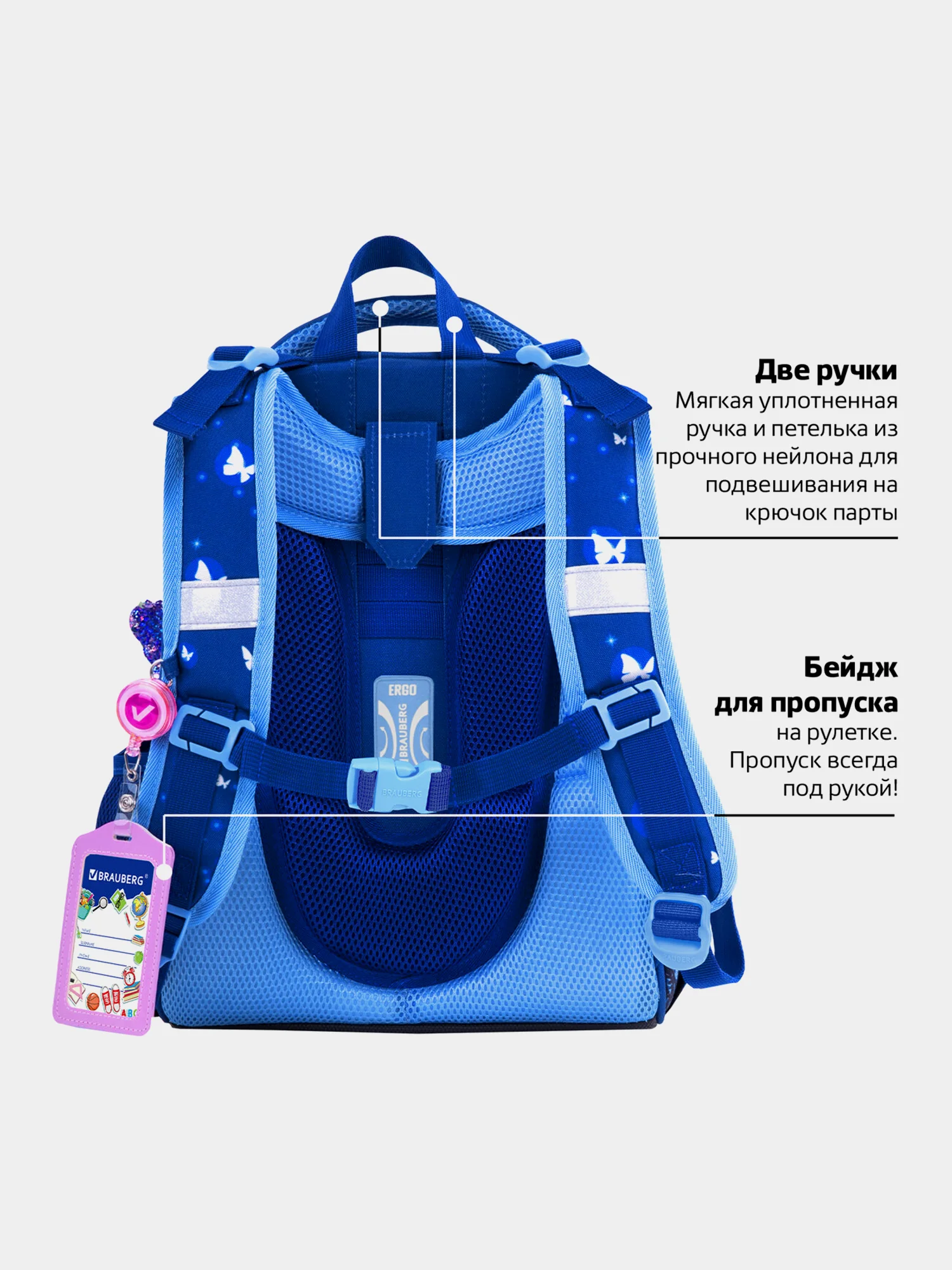 Рюкзак школьный Brauberg Premium, для девочки, 2 отделения