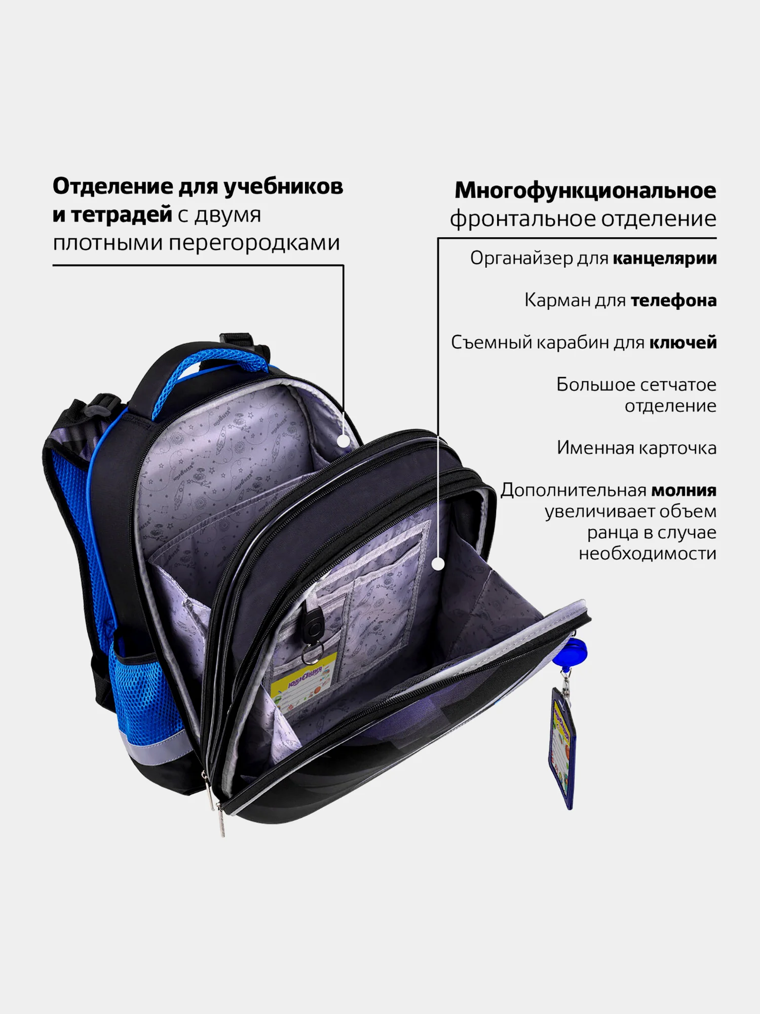 Рюкзак школьный для мальчика, детский портфель ортопедический Юнландия, 2 отделения 270677