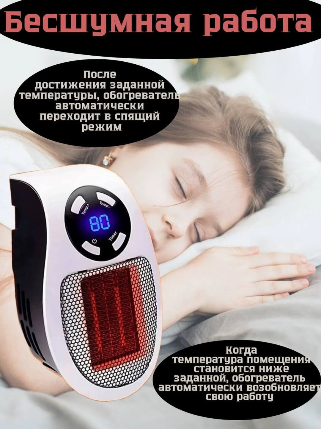 Обогреватель, тепловентилятор портативный электрический