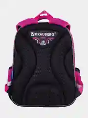 Рюкзак школьный для девочки Brauberg Quadro, 3 отделения, с брелоком, Black cat, 271358