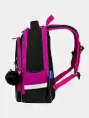 Рюкзак школьный для девочки Brauberg Quadro, 3 отделения, с брелоком, Black cat, 271358