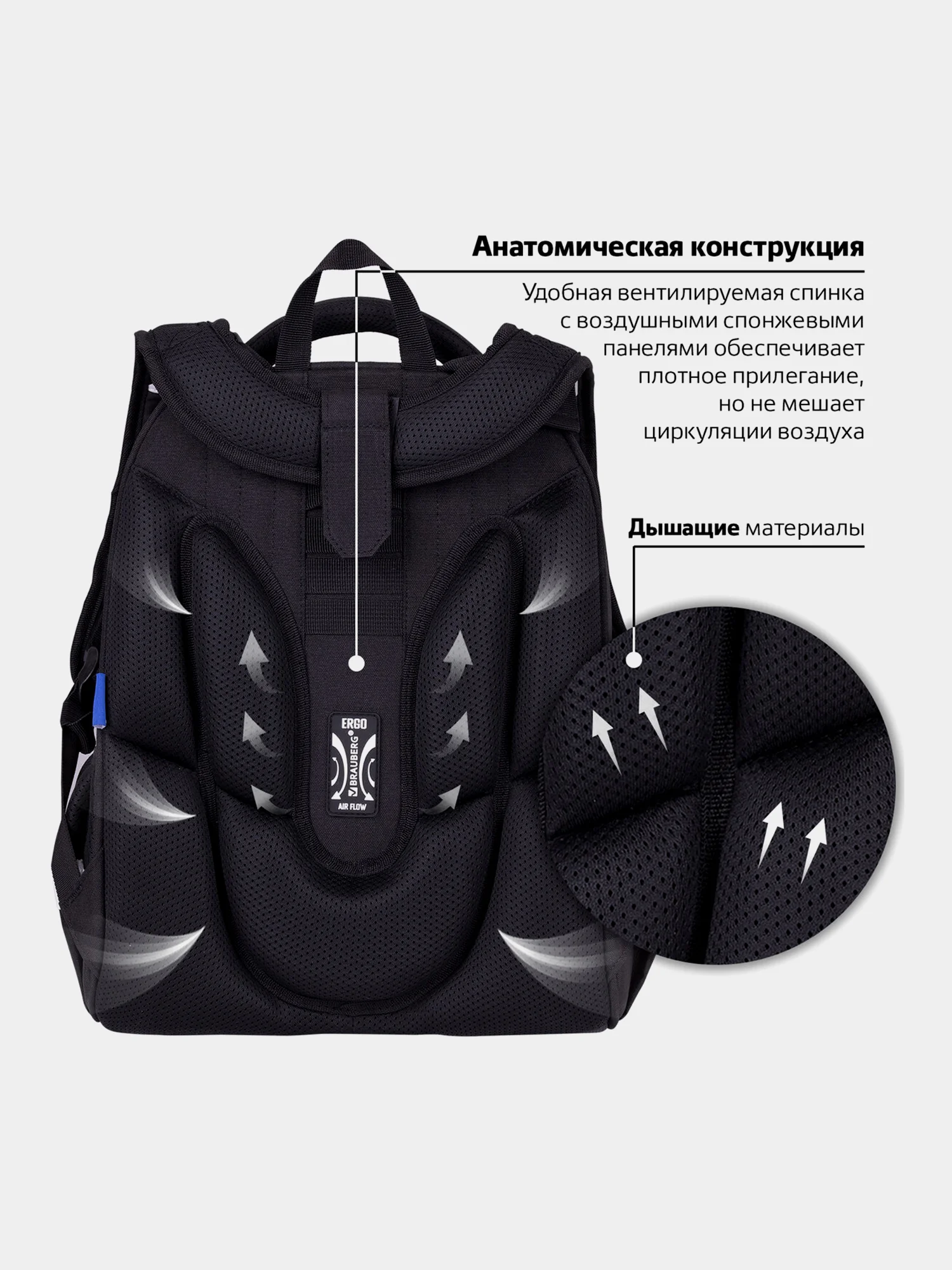 Рюкзак школьный для девочки Brauberg 2 отделения, с брелоком, Paws, Светящийся, 271366